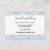 Carte De Visite Jolies Fleurs Blanches Bleues (Devant)