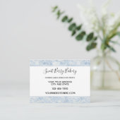 Carte De Visite Jolies Fleurs Blanches Bleues (Debout devant)