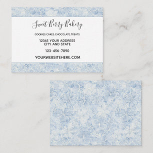 Carte De Visite Jolies Fleurs Blanches Bleues