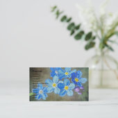Carte De Visite Jolies Fleurs Bleues (Debout devant)