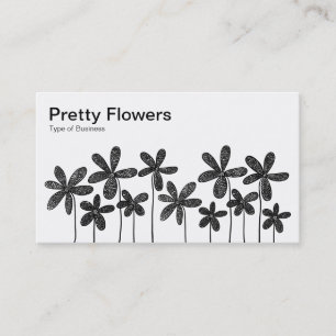 Carte De Visite Jolies Fleurs - Noir et Blanc (Alterné)
