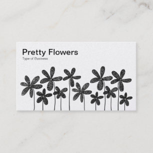 Carte De Visite Jolies Fleurs - Noir et Blanc (Carte Platine)