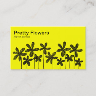 Carte De Visite Jolies fleurs - Noir et Jaune