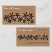 Carte De Visite Jolies fleurs - texture de boîte en carton (Devant / Derrière)