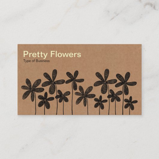 Carte De Visite Jolies fleurs - texture de boîte en carton (Devant)