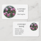 Carte De Visite jolies fleurs tulipes roses sur blanc (Devant / Derrière)