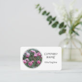 Carte De Visite jolies fleurs tulipes roses sur blanc (Debout devant)