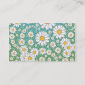 Carte De Visite Jolies marguerites blanches sur fond bleu-vert (Dos)