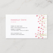 Carte de visite, Jolies tiges de fleurs roses (Devant)