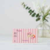 Carte De Visite Jolis biscuits roses kawaii glaçés (Debout devant)