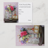 Carte De Visite Jolis chat/fleurs/boutique de cadeaux (Devant / Derrière)