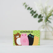 Carte De Visite Jolis minous sur le vert (Debout devant)