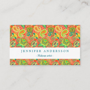 Carte De Visite Jolis motifs paisley colorés