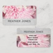 Carte De Visite jolis pétales de fleurs rose et gris (Devant / Derrière)