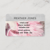 Carte De Visite jolis pétales de fleurs rose et gris (Dos)