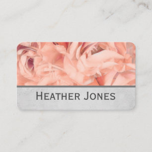 Carte De Visite jolis pétales roses rose et gris floral