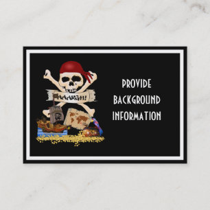 Carte De Visite Jolly roger, Bateau pirate & Poitrine de pirate
