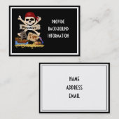 Carte De Visite Jolly roger, Bateau pirate & Poitrine de pirate (Devant / Derrière)