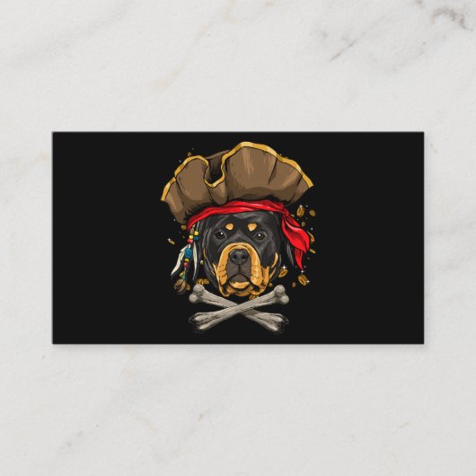 Carte De Visite Jolly roger de chien Rottweiler Pirate Drapeau Cro (Devant)