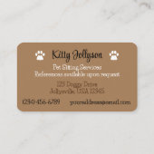 Carte De Visite JollyKins mignon animal assis (Dos)