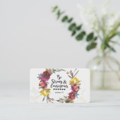 Carte De Visite Joshua 1:9 Be Strong and Courageous Floral Wreath (Debout devant)