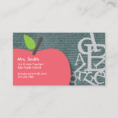 Carte De Visite Jote Apple Scripts & Chalkboard School Enseignant (Devant)