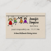 Carte De Visite Jote Kids Cartoon Holding Teach Word (Devant)