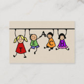 Carte De Visite Jote Kids Cartoon Holding Teach Word (Dos)