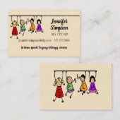 Carte De Visite Jote Kids Cartoon tenant des mots de la parole (Devant / Derrière)