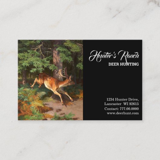 Carte De Visite Jote Red Deer Dans La Chasse Forestière (Devant)