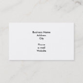 Carte de visite jouant au golf (Dos)