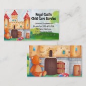 Carte De Visite Jouer Castle Garderie pour enfants Garde d'enfants (Devant / Derrière)