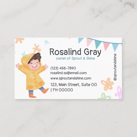 Carte De Visite Jouer Colorful Flower Pastel (Dos)