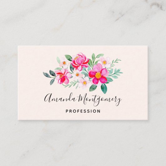 Carte De Visite Jouer Joli Bouquet de Fleur Rose (Devant)