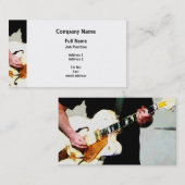 Carte De Visite Jouer une guitare blanche (Devant / Derrière)