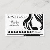 Carte De Visite Jouet moderne noir et blanc salon de beauté loyaut (Devant)