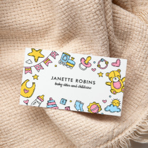 Carte De Visite Jouets adorables pour bébé Nanny Garde d'enfants