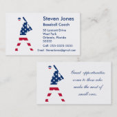 Carte De Visite Joueur de baseball USA drapeau américain (Devant / Derrière)