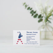 Carte De Visite Joueur de baseball USA drapeau américain (Debout devant)