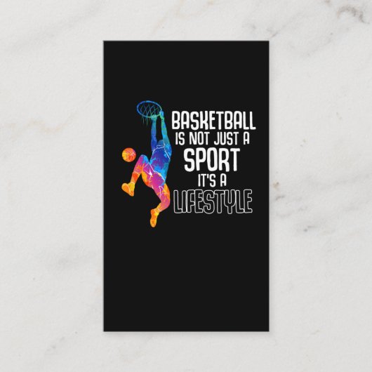 Carte De Visite Joueur de basket-ball Life Dunk Athlete (Devant)