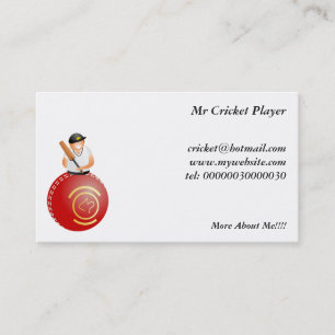 Carte De Visite Joueur de cricket