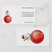 Carte De Visite Joueur de cricket (Devant / Derrière)
