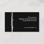 Carte De Visite Joueur de flûte Musicien Instrument Studio (Dos)