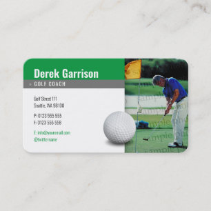 Carte De Visite Joueur de golf Coach Photo   Sport professionnel