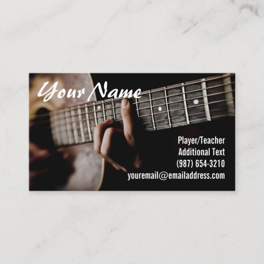 Carte De Visite Joueur de guitare - professeur - compositeur - (Devant)