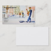 Carte De Visite Joueur de guitare Rock and Roll (Devant / Derrière)