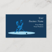 Carte De Visite Joueur de hockey bleu (Devant)