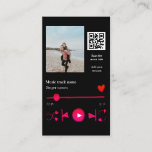 Carte De Visite Joueur de musique couple personnalisé amour q r co