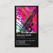 Carte De Visite Joueur de Saxophone - Dessin Abstrait Cool - Code  (Devant)