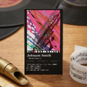 Carte De Visite Joueur de Saxophone - Dessin Abstrait Cool - Code 